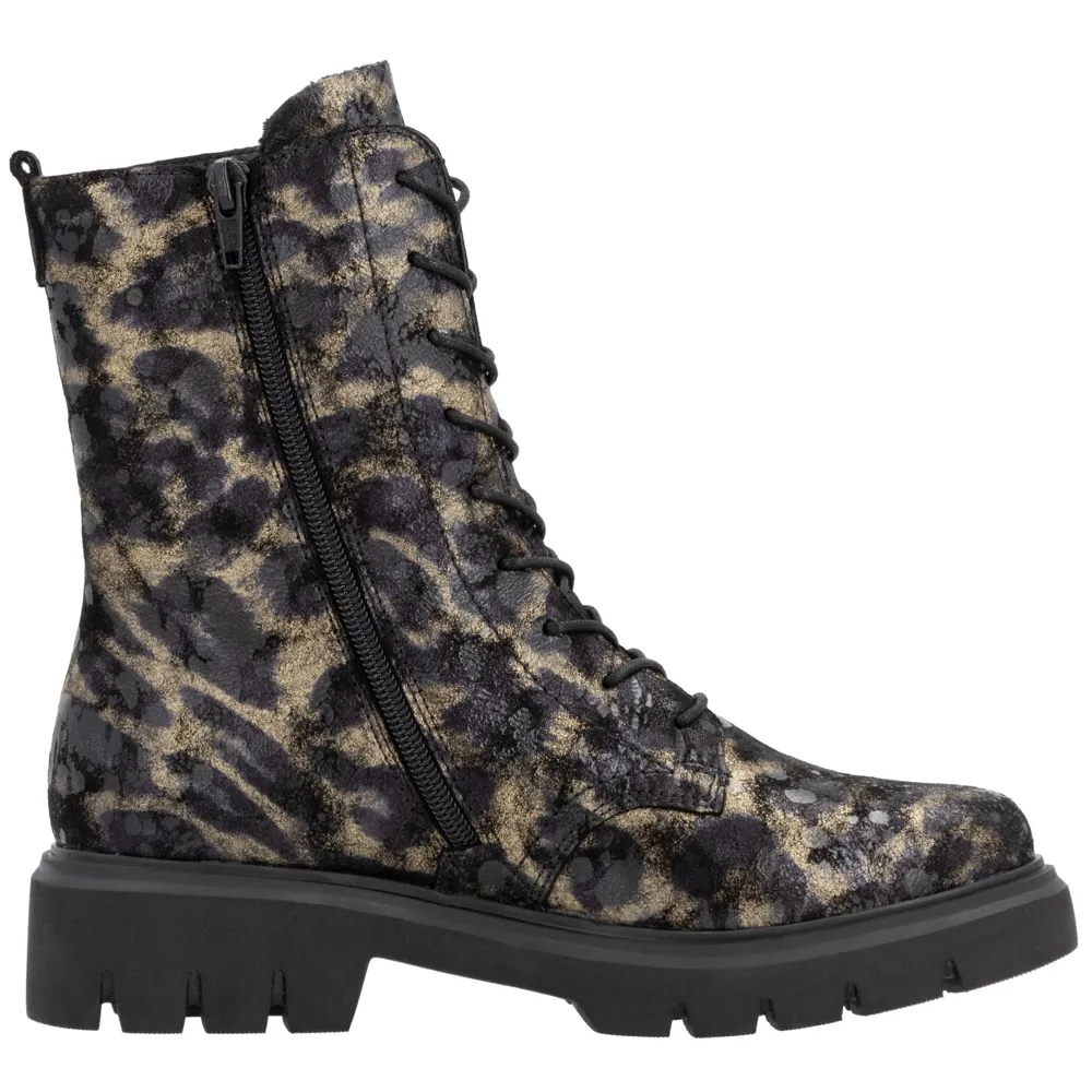 Remonte D1W72-03 (Leopard) Black Ankle Boots