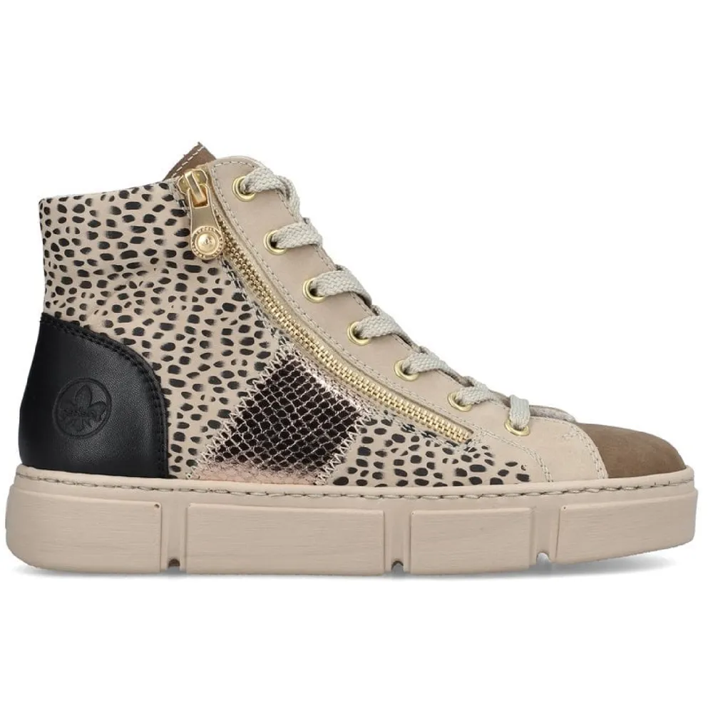 Rieker N5931-62 (Trace) Beige Combination Boots