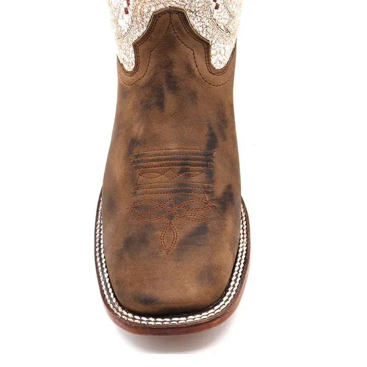 RockinLeather Women's Crazy Trigo Square Toe Western Boot