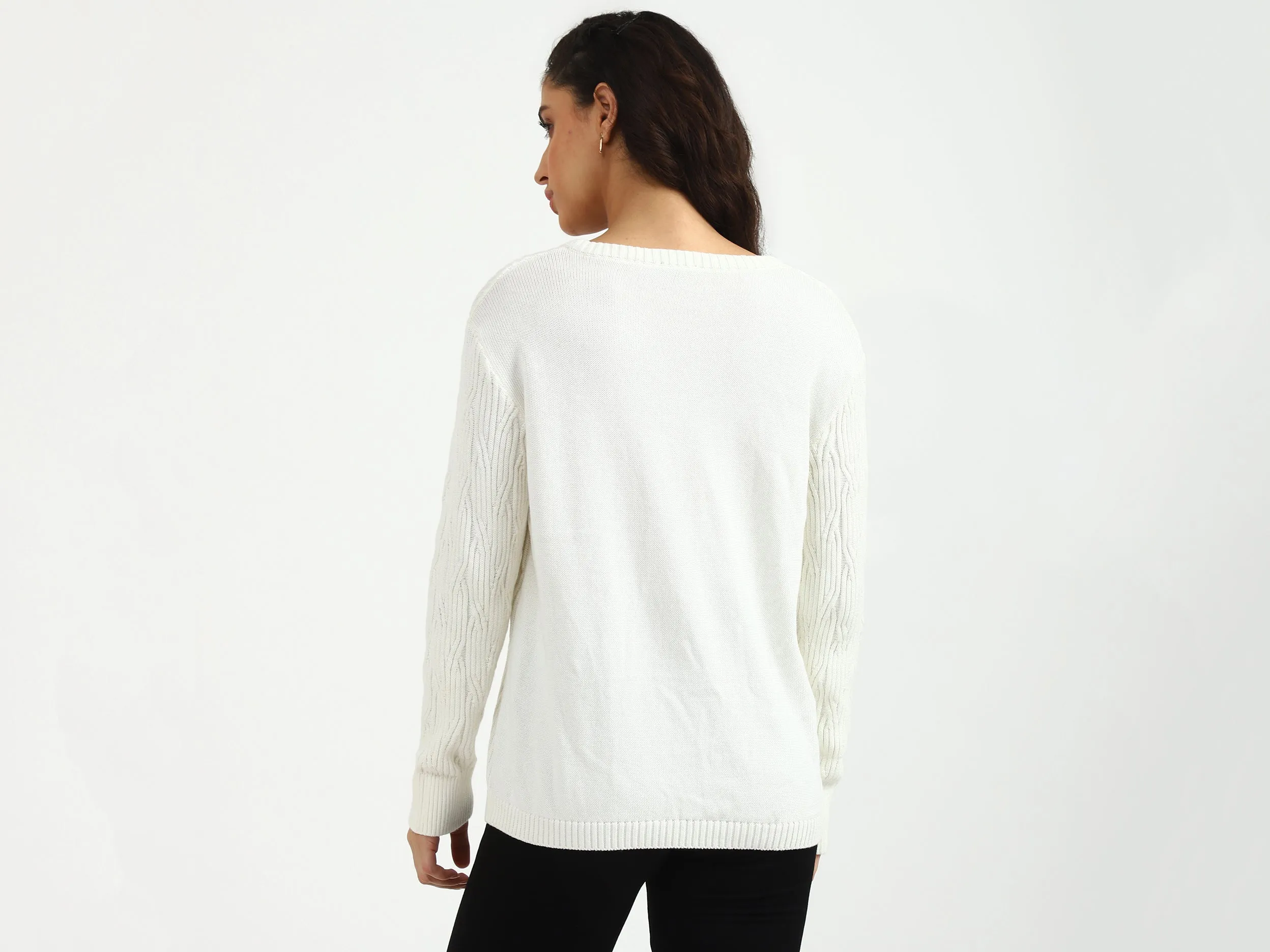 Round Neck Textured Top