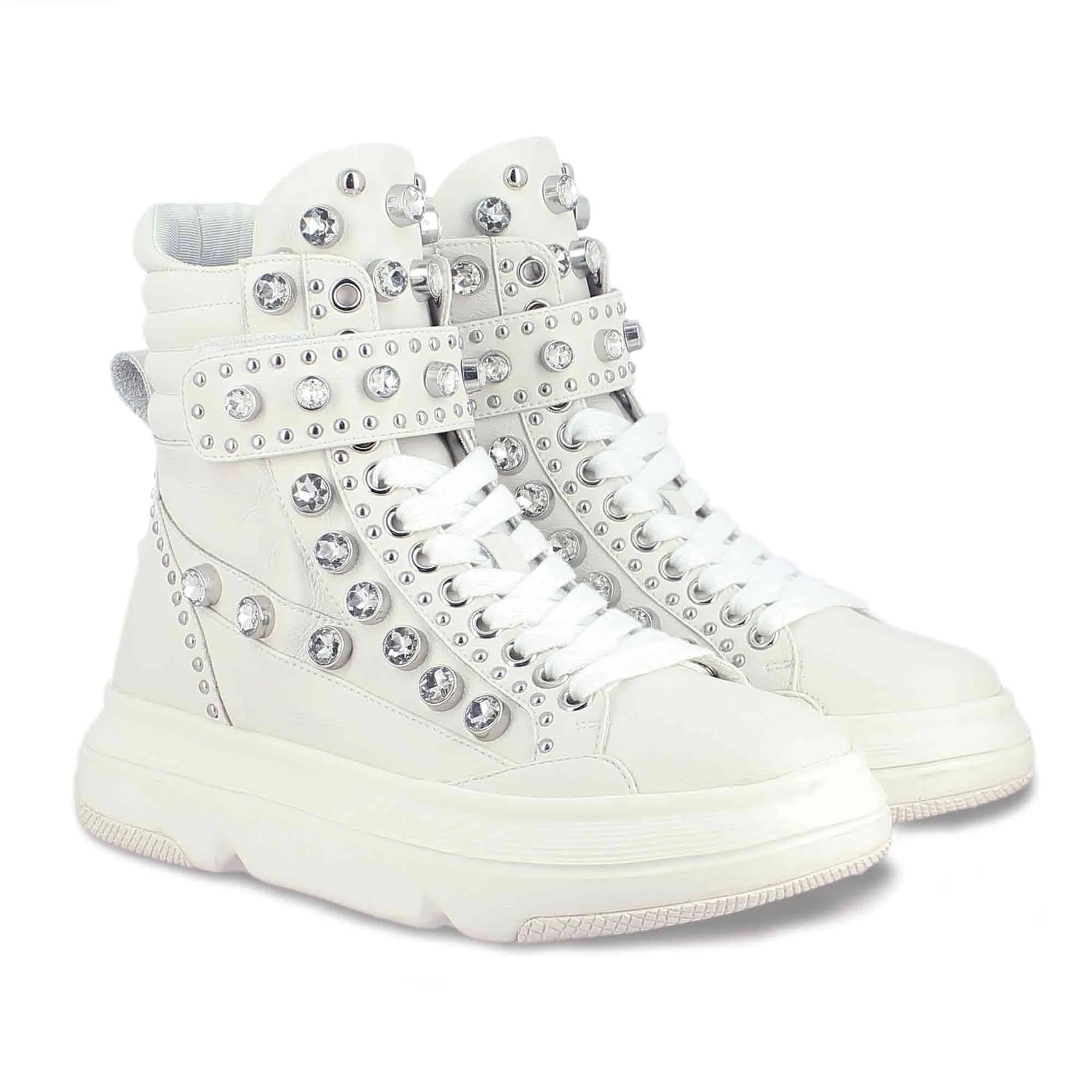 Saint Beyonce Embellished Ivory Leather Shoes