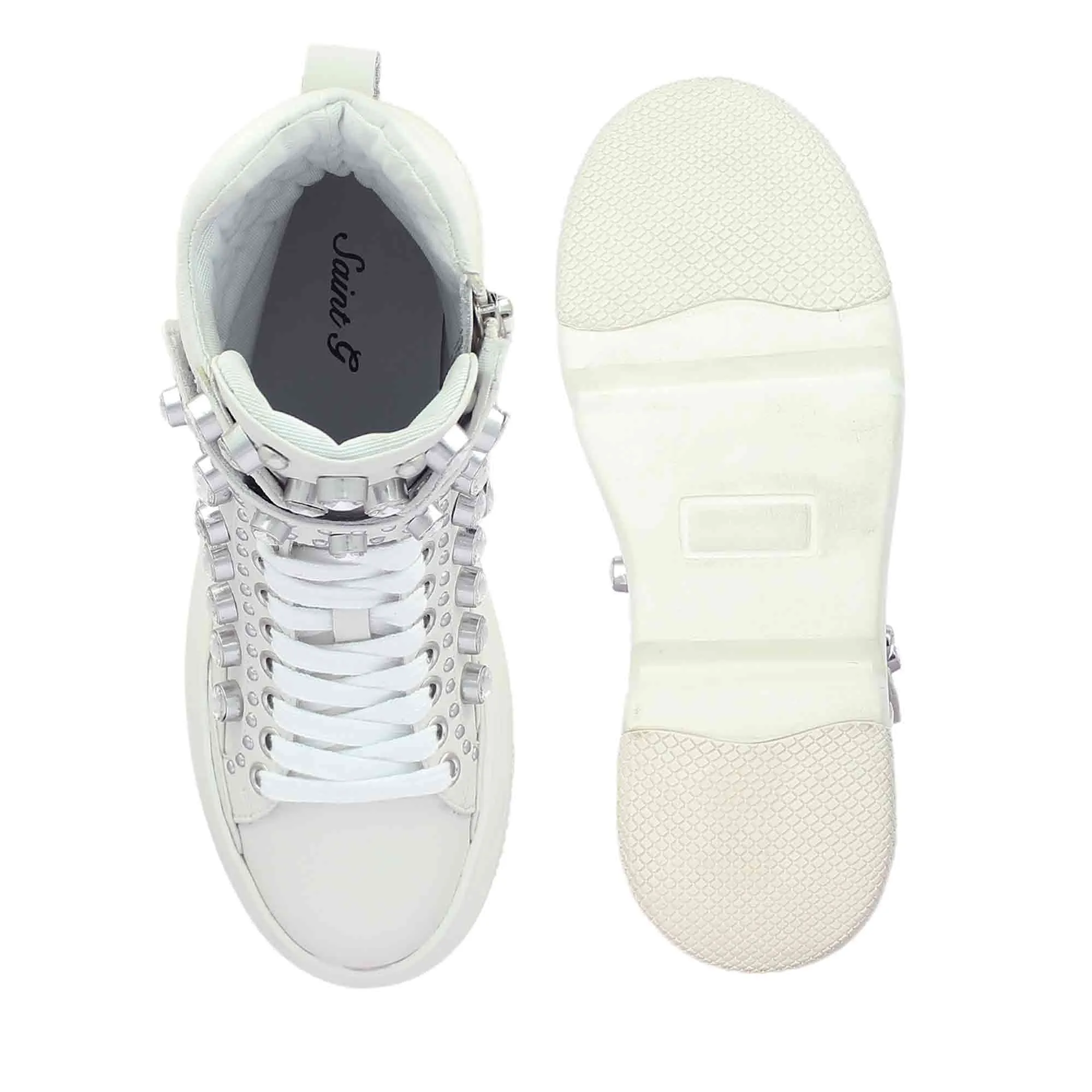 Saint Beyonce Embellished Ivory Leather Shoes