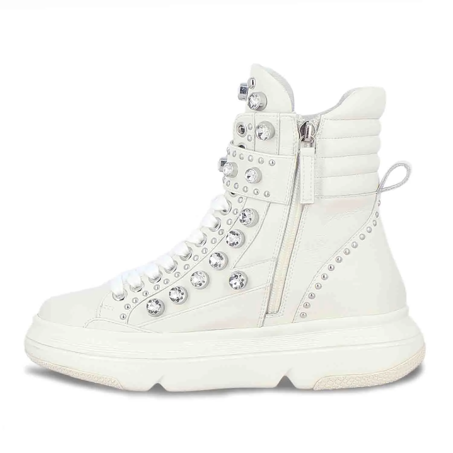 Saint Beyonce Embellished Ivory Leather Shoes