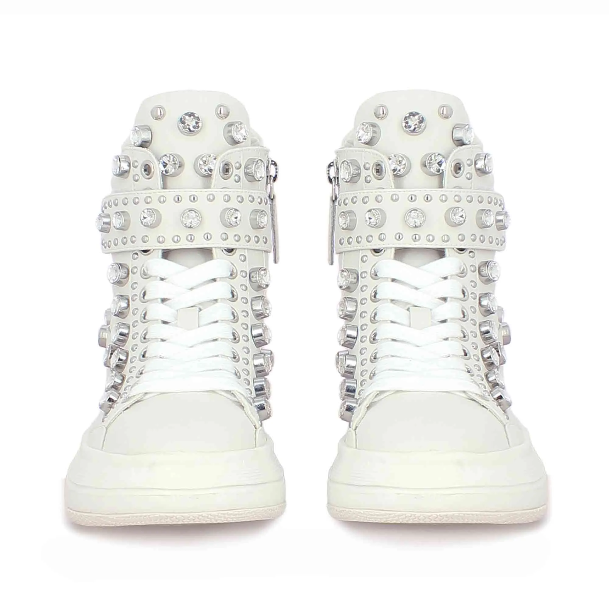 Saint Beyonce Embellished Ivory Leather Shoes