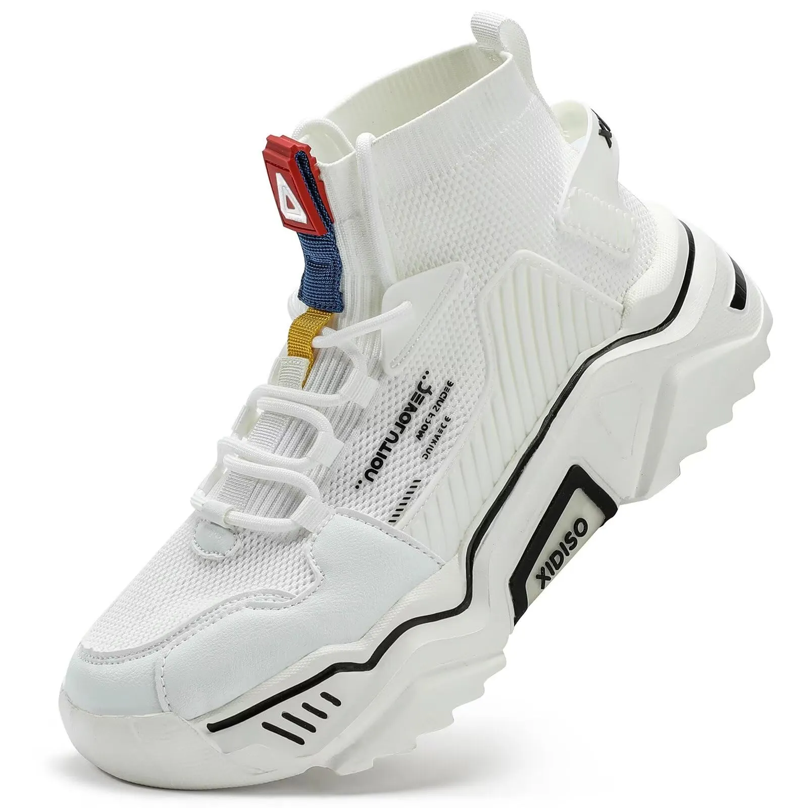SANNAX Fashion Shoes for Mens High Top Casual Walking Shoes Non Slip Breathable Mesh Lightweight Sneakers