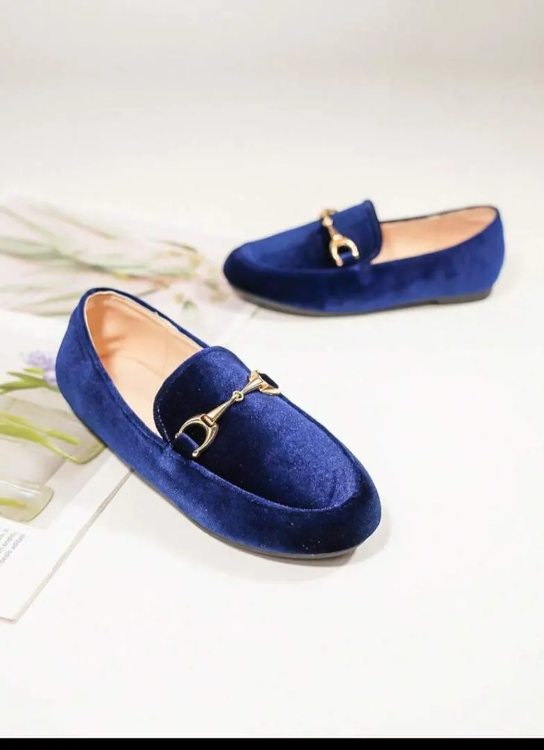 School Style Metal Buckle Girls' Fashionable Loafers For Kids, Autumn