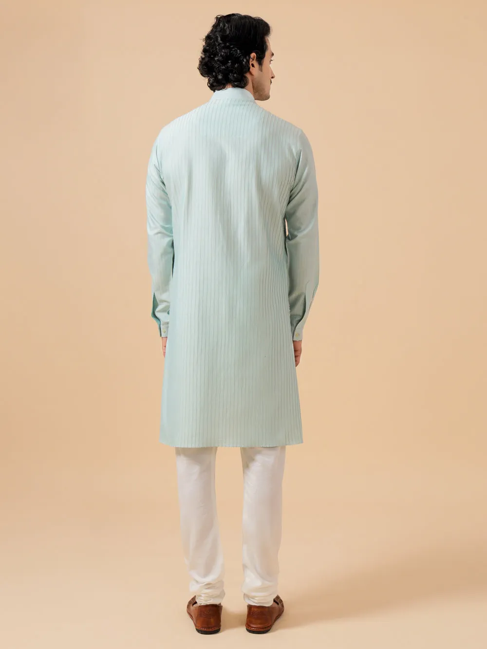 Sky Blue Silk Kurta