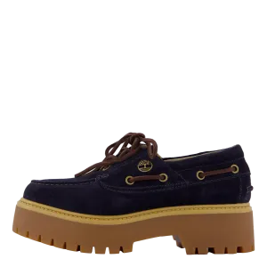Stone Street Boat Shoe Dark Blue Suede