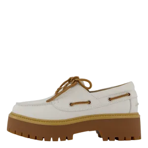 Stone Street Boat Shoe White Full Grain