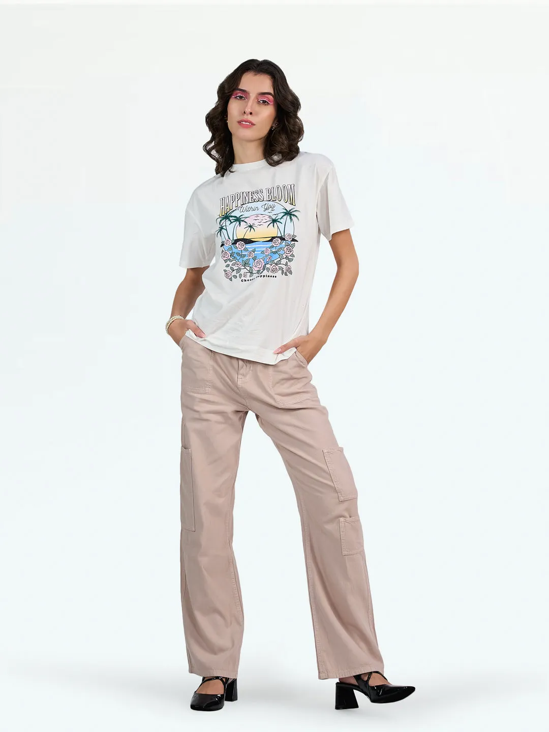 Straight Leg Dusty Pink Cargo