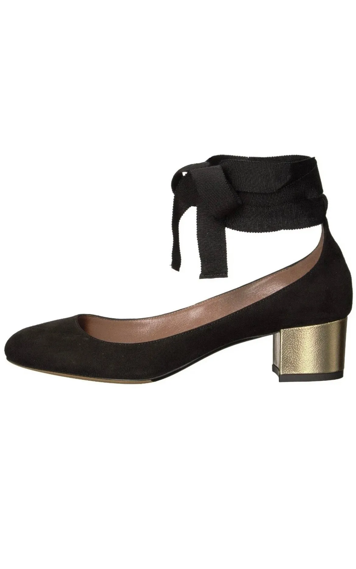 Tabitha Simmons Chloe Black Kidsuede/Gold