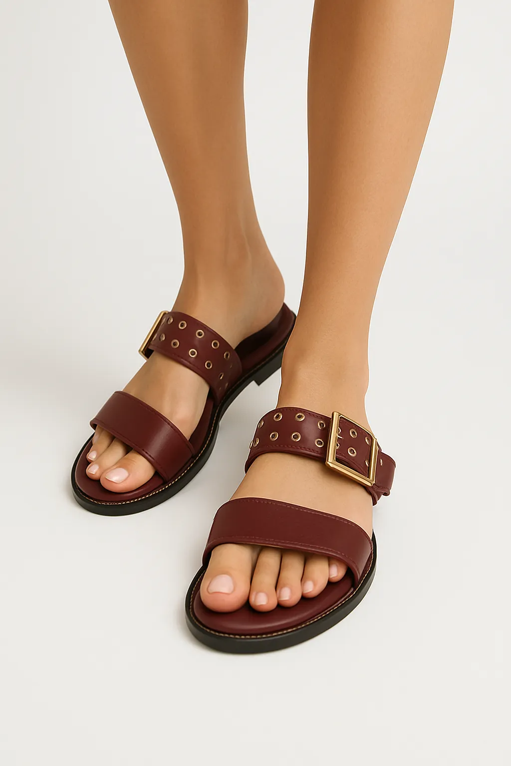 Taylor Swift Two Strap Sliders - Maroon