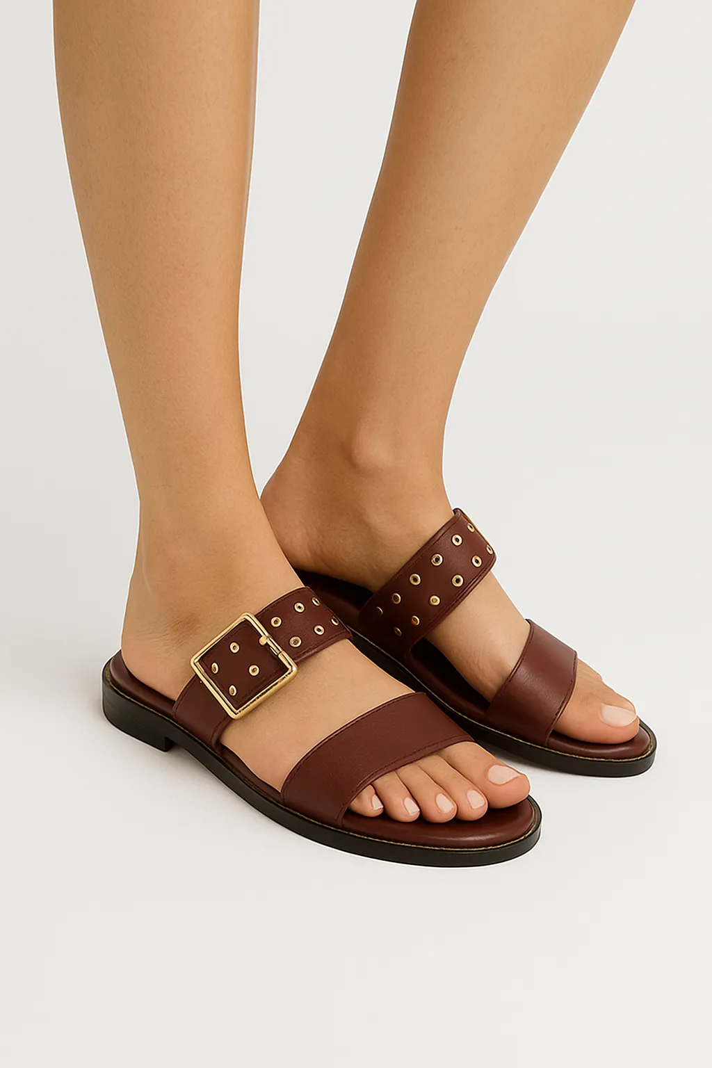 Taylor Swift Two Strap Sliders - Maroon
