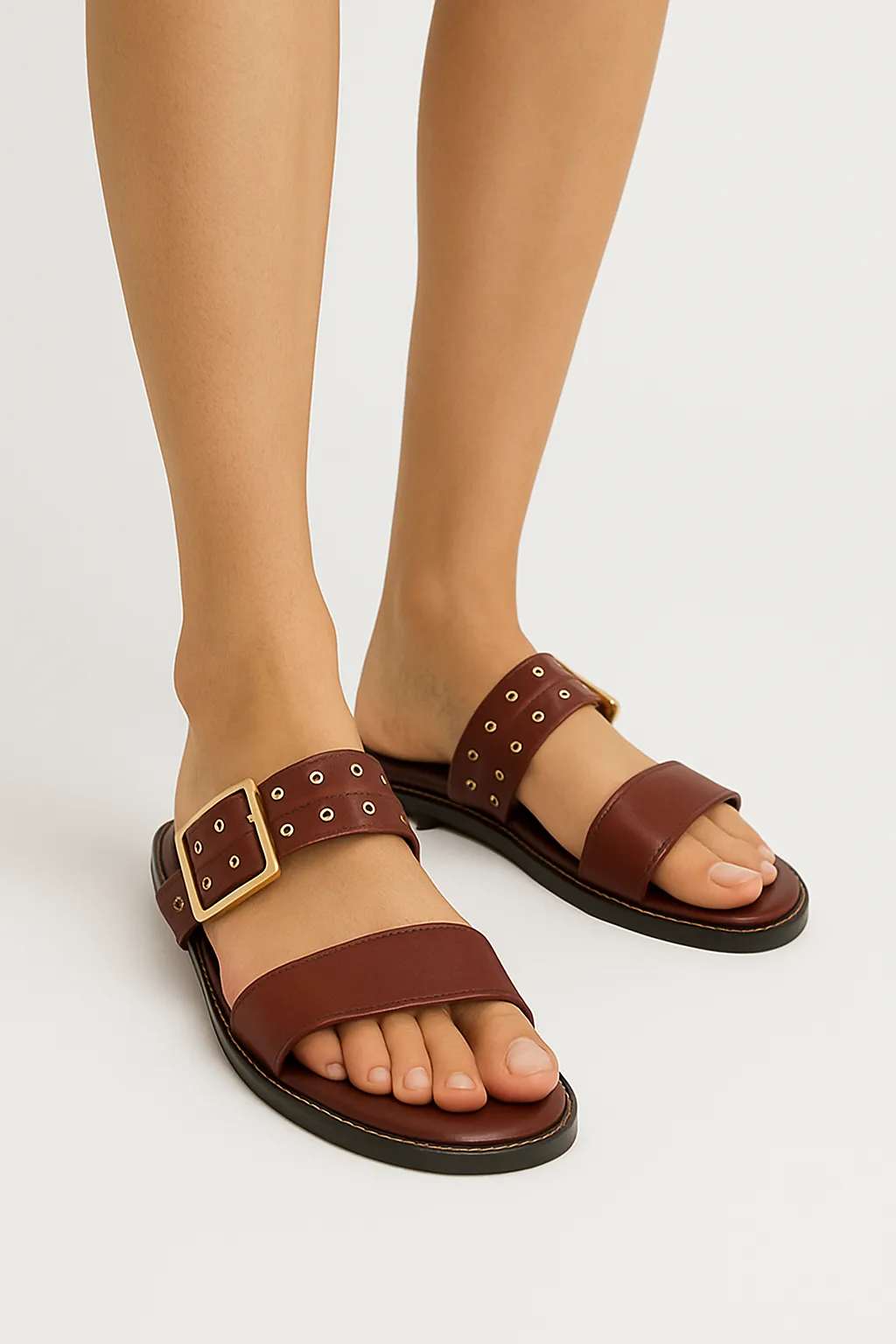 Taylor Swift Two Strap Sliders - Maroon