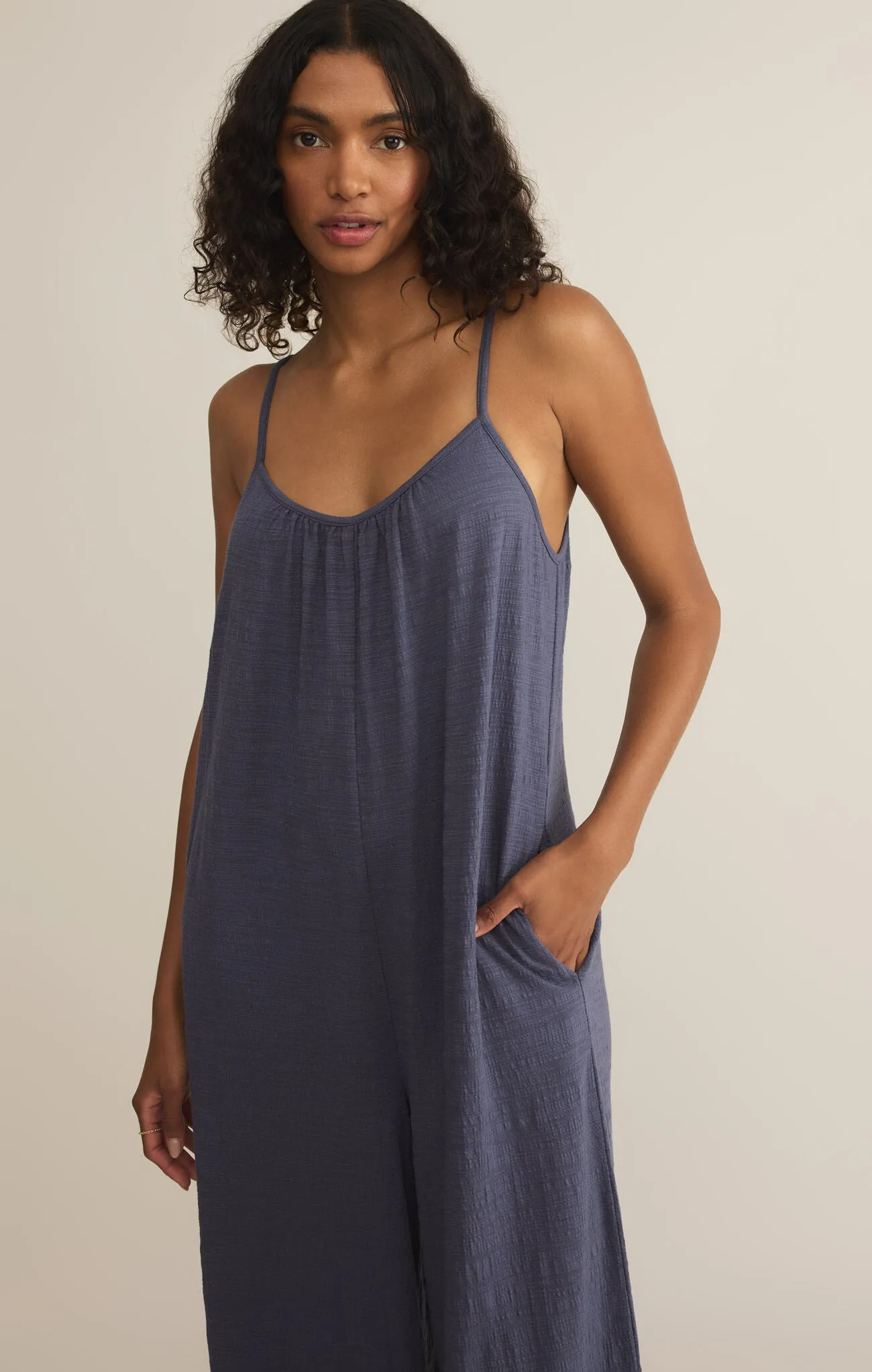 Textured Flared Jumpsuit