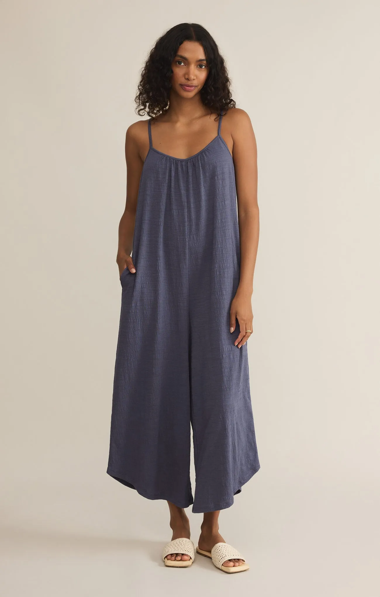 Textured Flared Jumpsuit