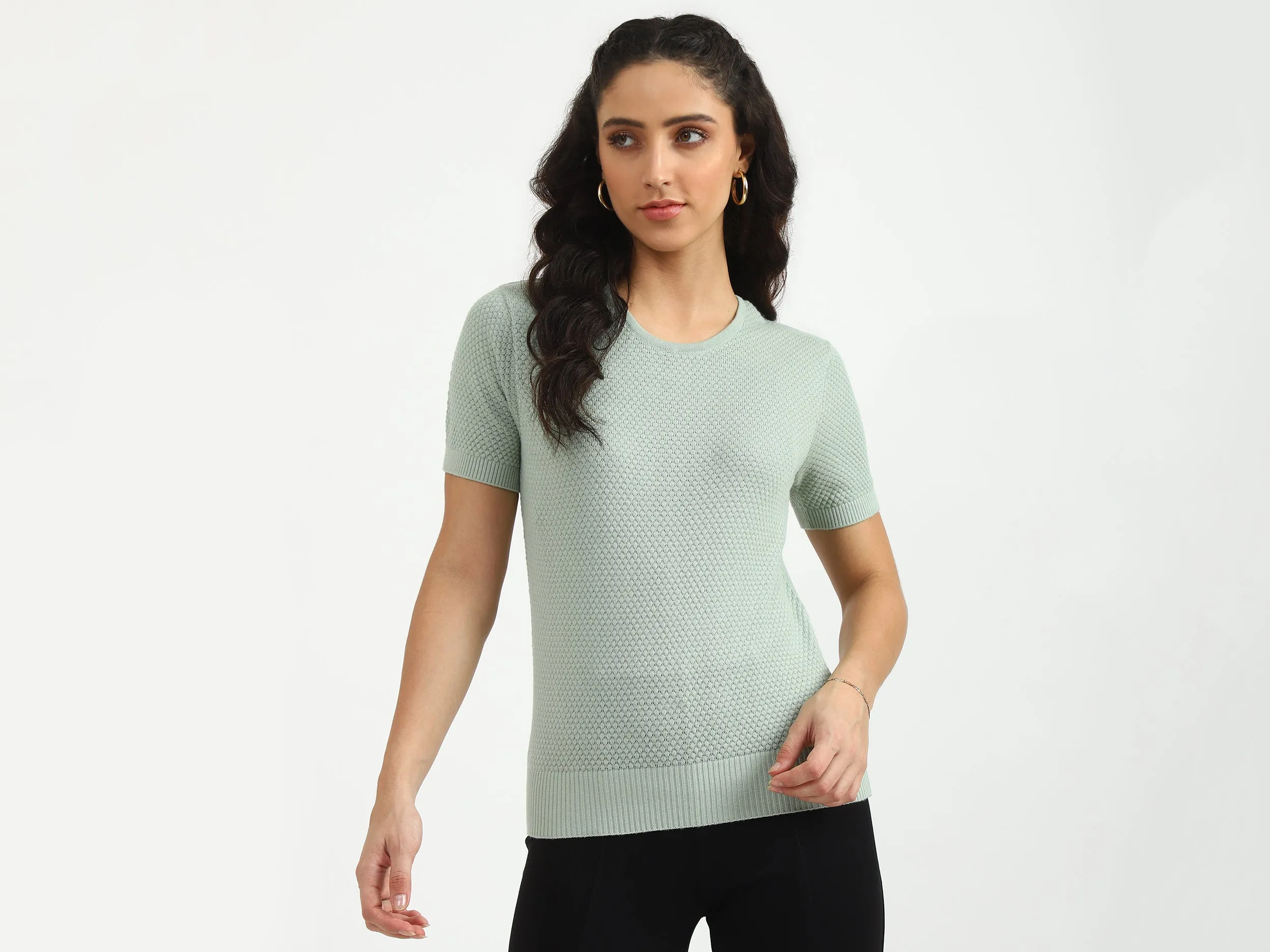 Textured Slim Fit Top