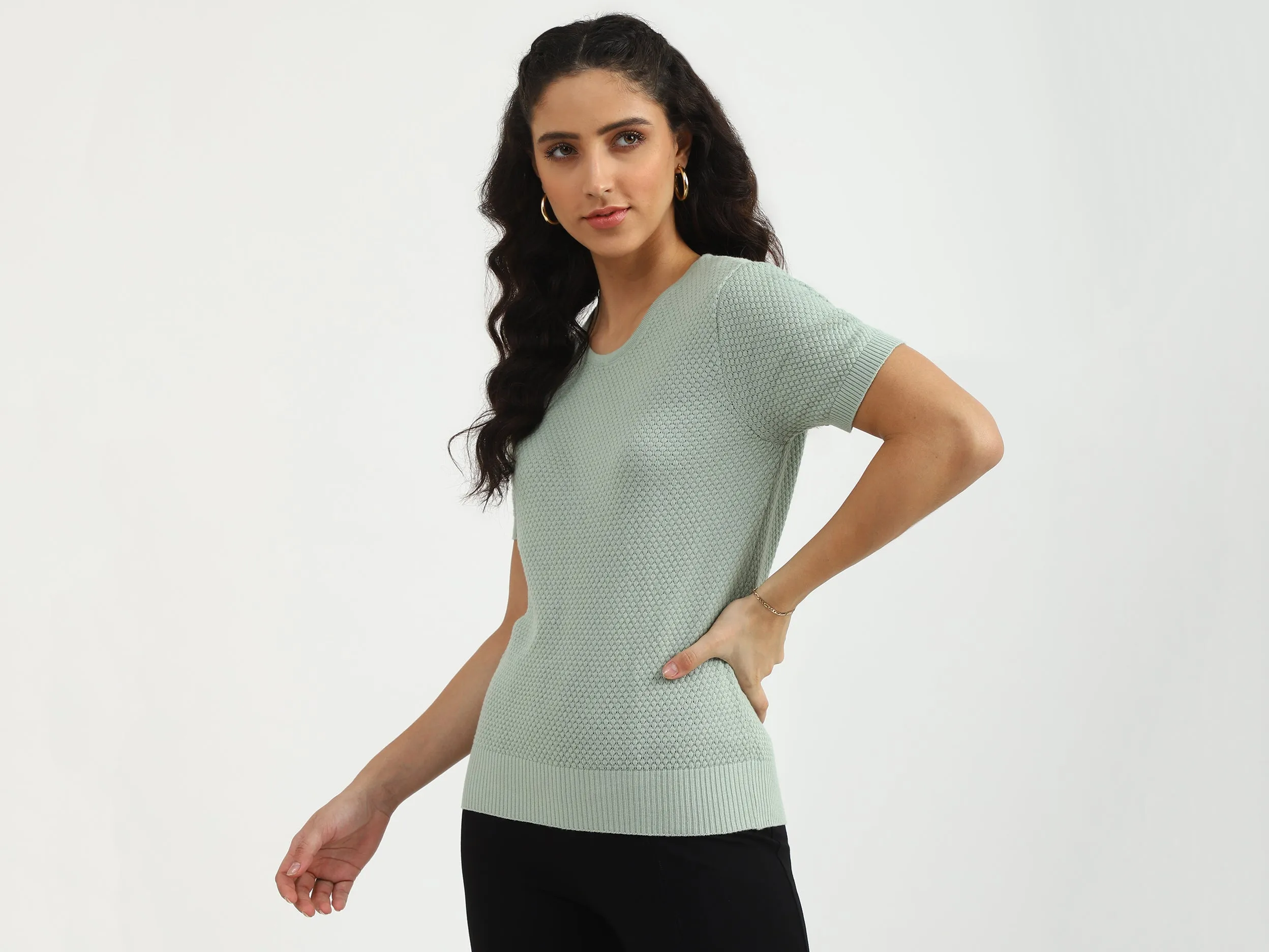 Textured Slim Fit Top