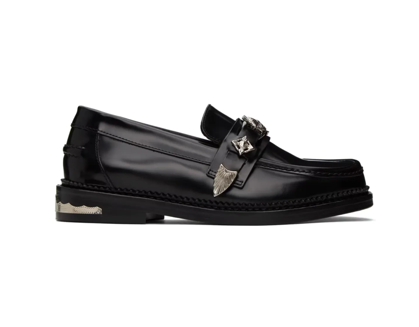 Toga Pulla Black Metal Loafers