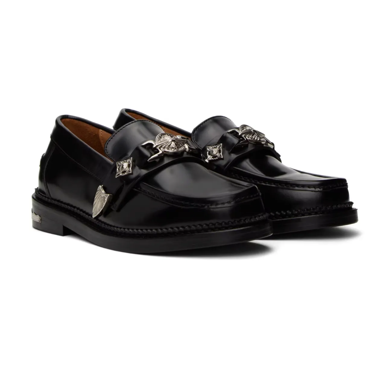 Toga Pulla Black Metal Loafers