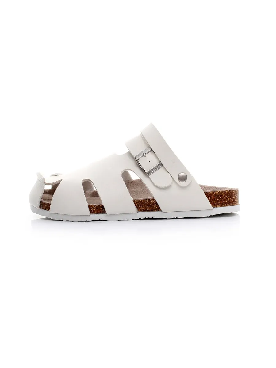 White Cut Out Slingback Sandal