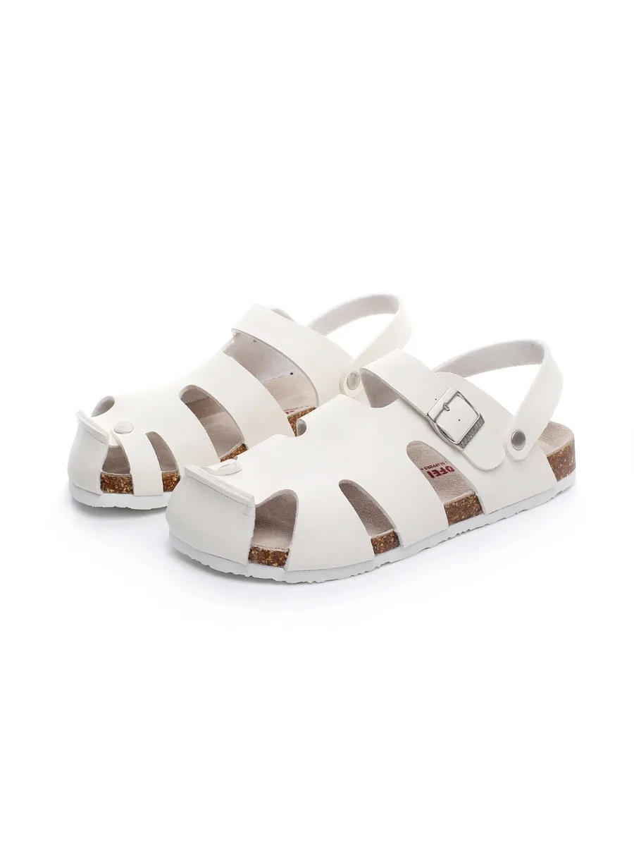 White Cut Out Slingback Sandal