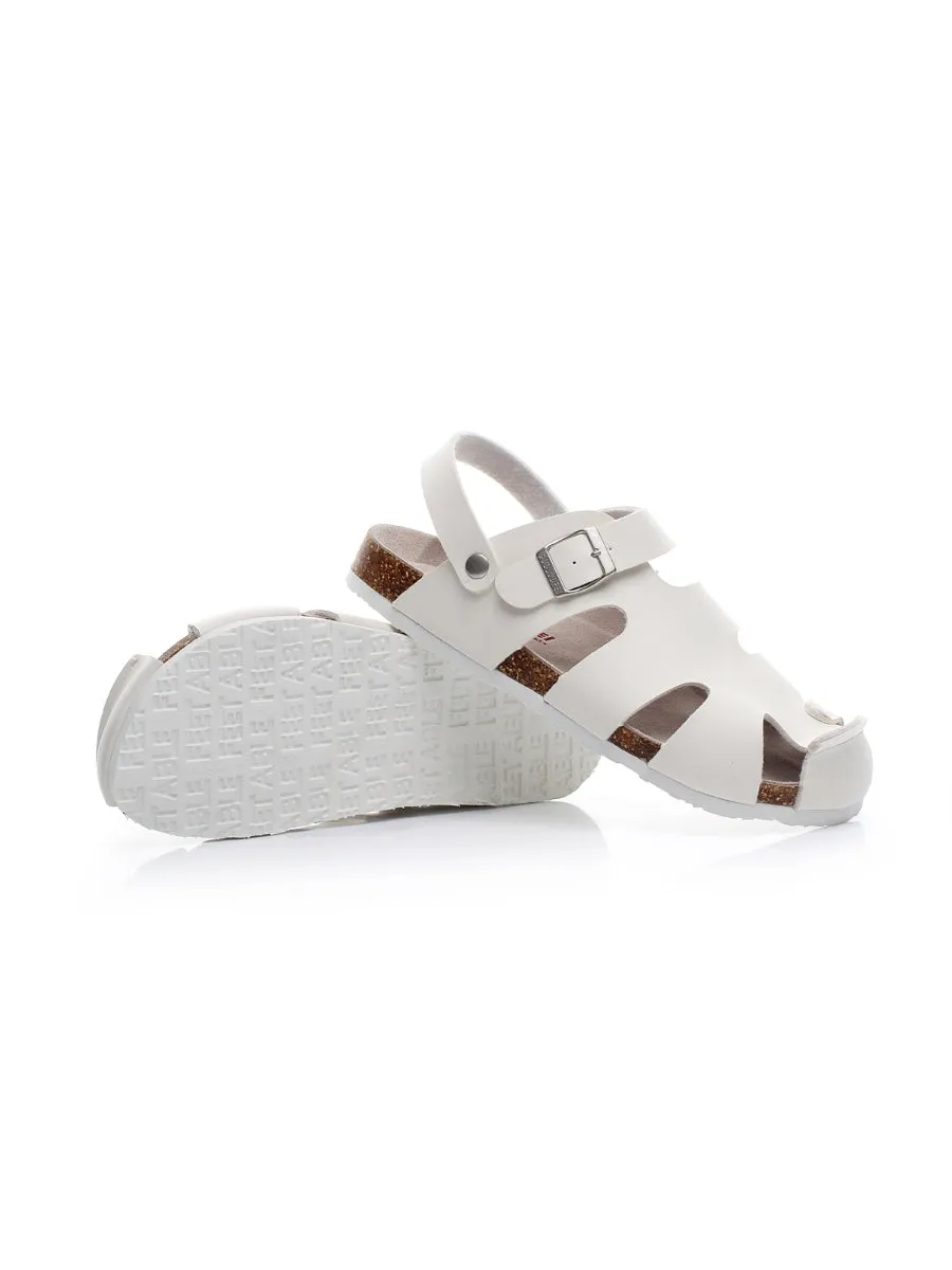 White Cut Out Slingback Sandal