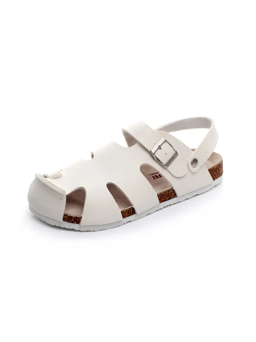 White Cut Out Slingback Sandal