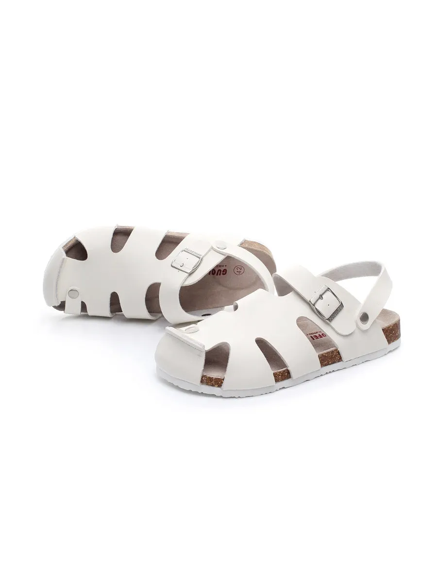 White Cut Out Slingback Sandal