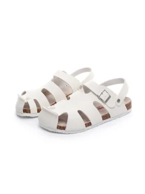 White Cut Out Slingback Sandal