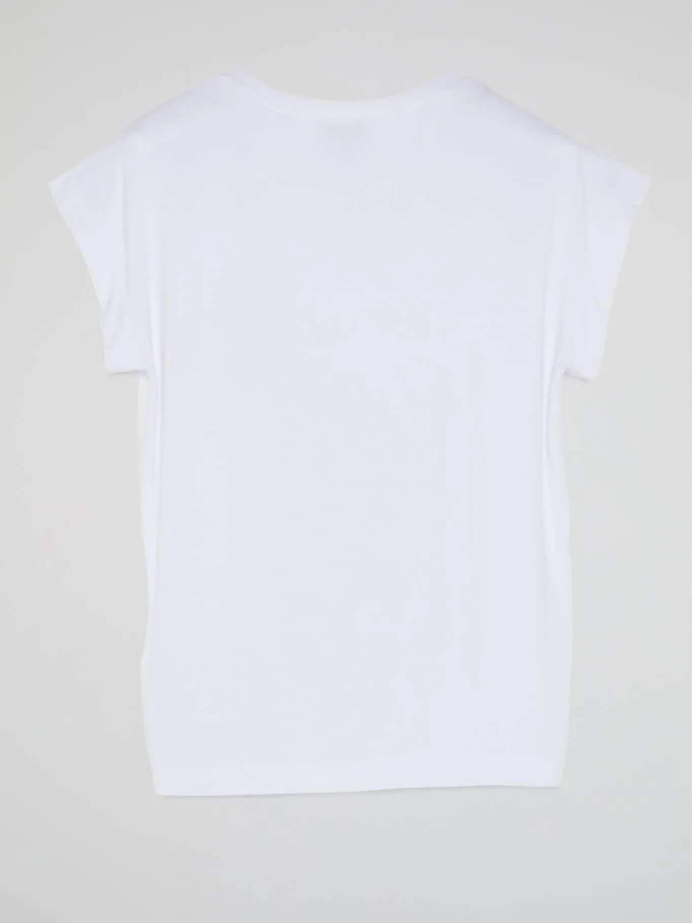 White Printed Cap Sleeve T-Shirt