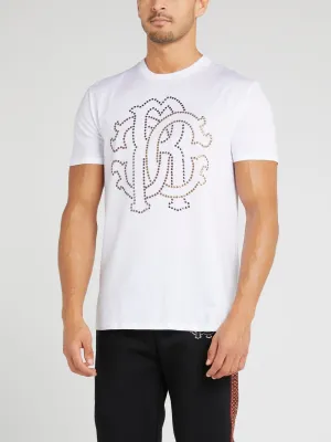 White Studded Logo T-Shirt