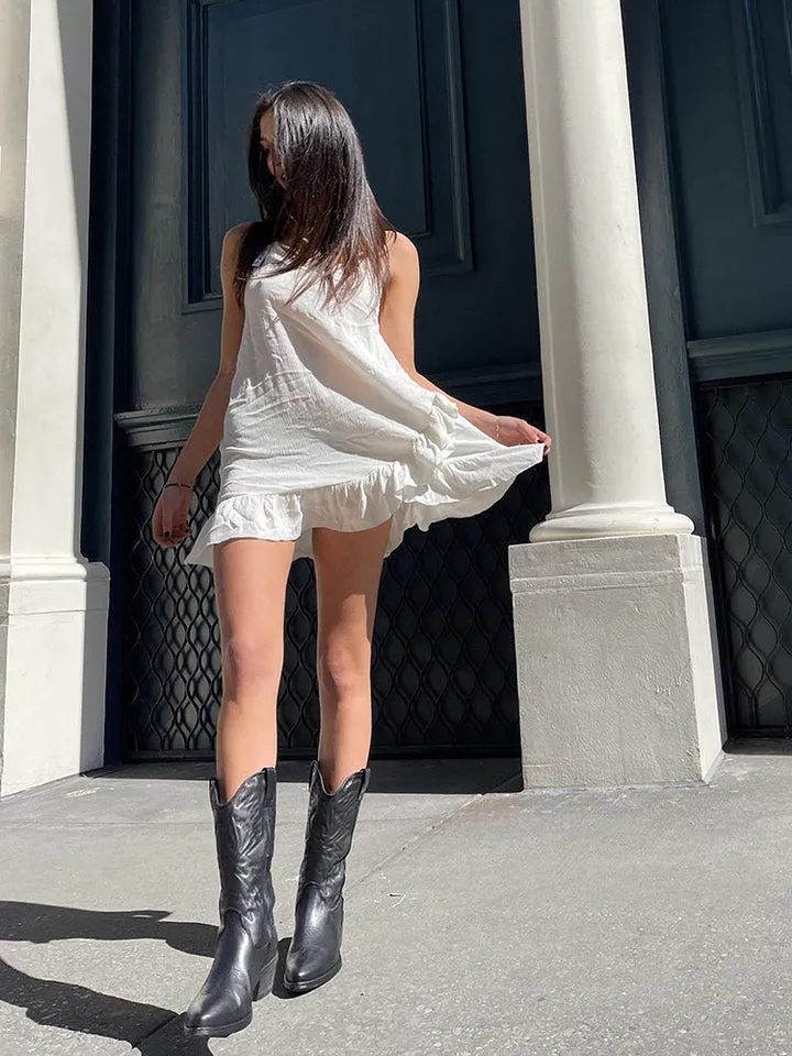 Women's Fashionable Knee-High Zippered Cowboy Boots