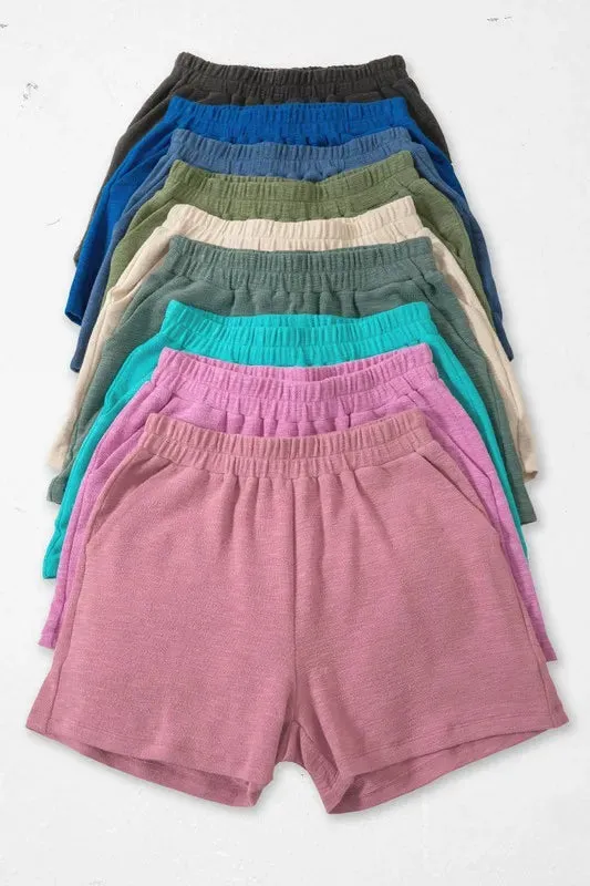 Zenana Cotton Slub Shorts