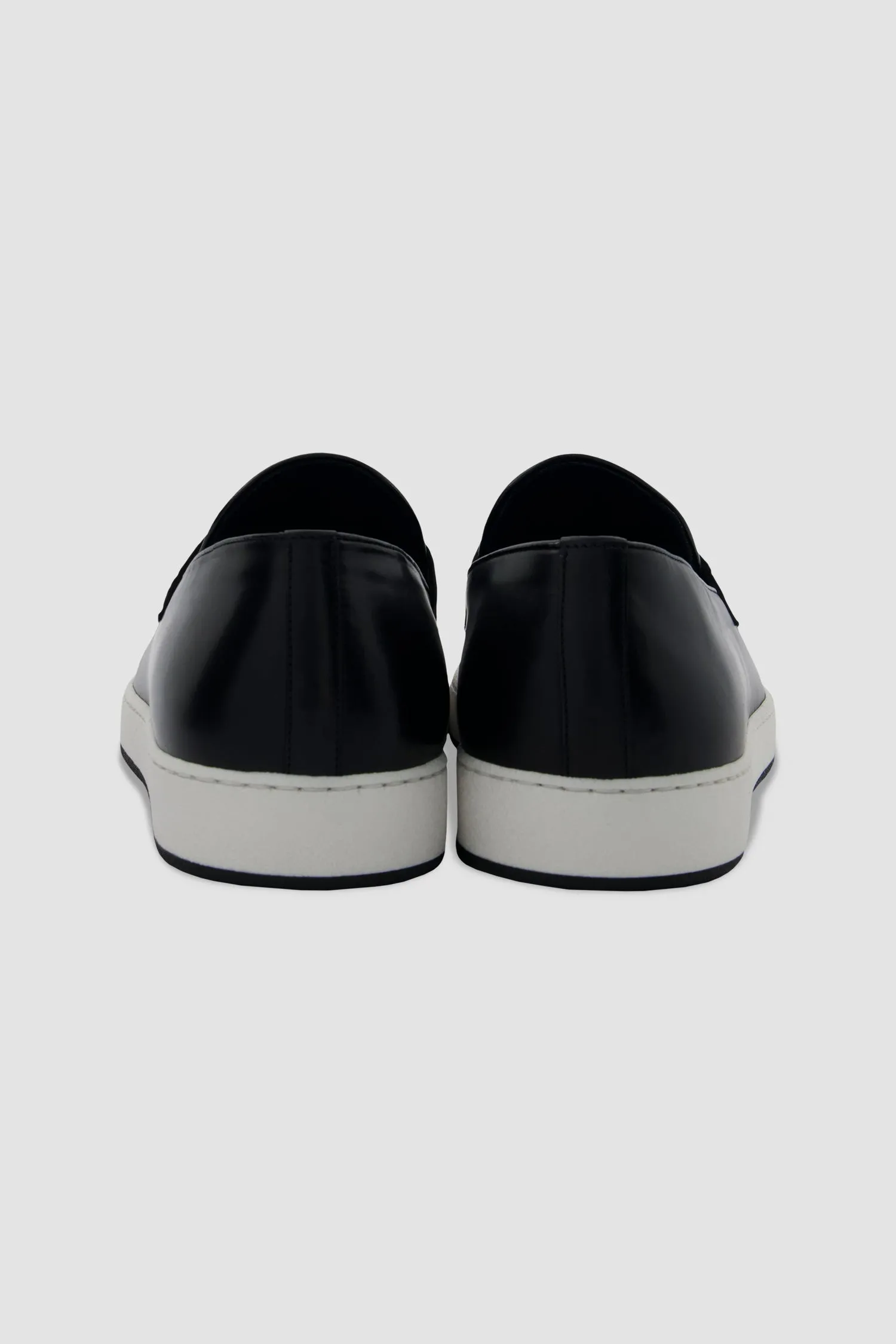 Zilli Black Metal Plate Loafers with Caiman accents